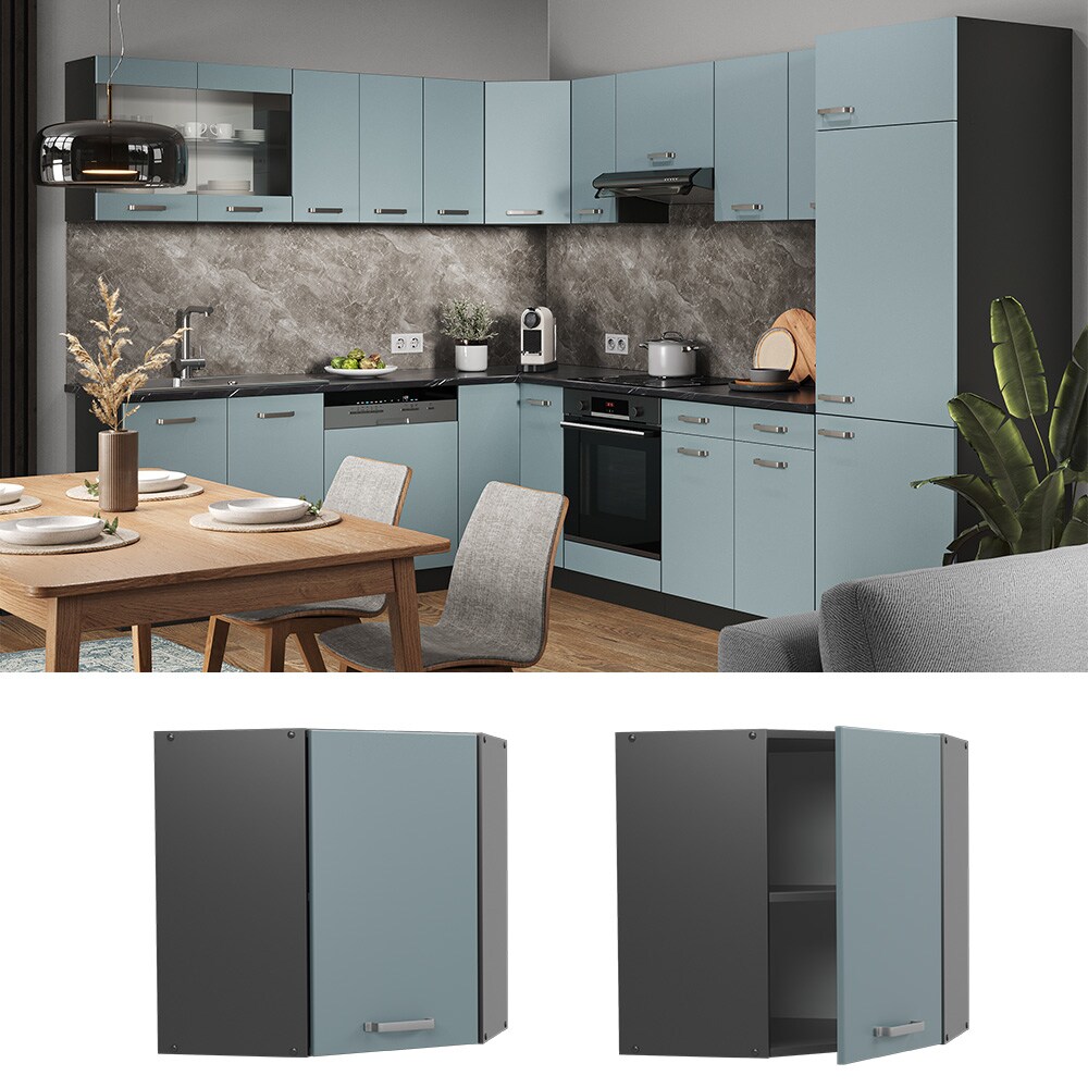 Vicco Eckh&auml;ngeschrank K&uuml;chenschrank R-Line Solid Anthrazit Blau Grau 57 cm modern 