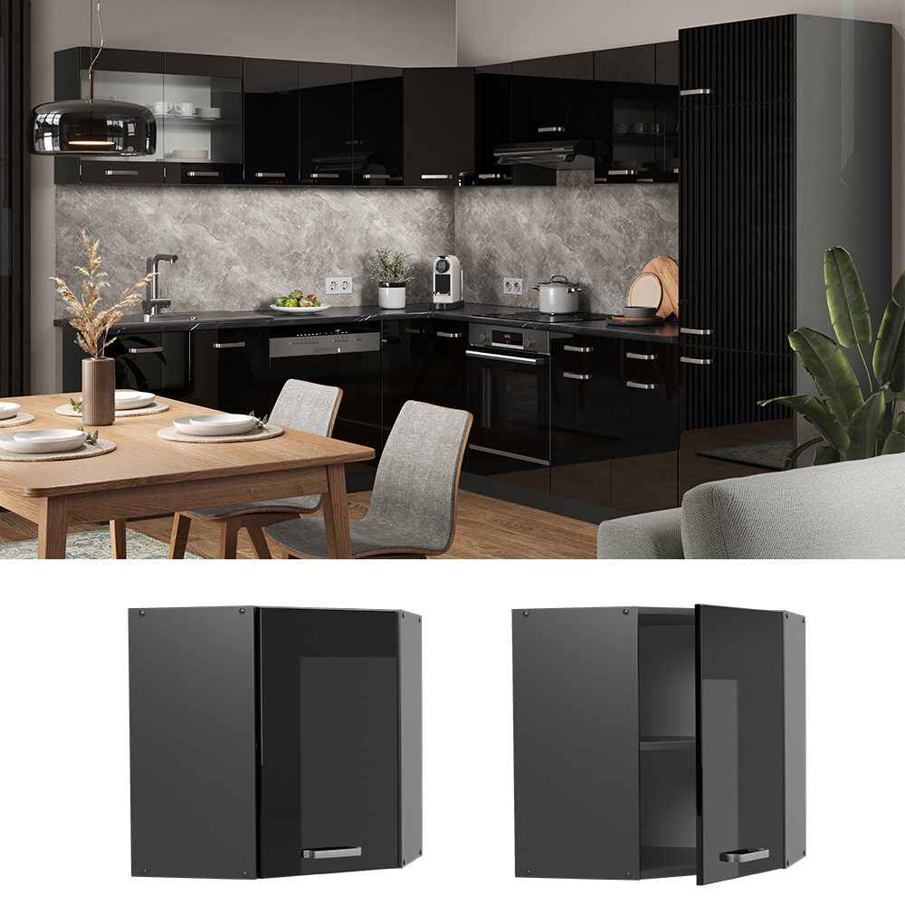 Vicco Eckh&auml;ngeschrank K&uuml;chenschrank R-Line Solid Anthrazit Schwarz 57 cm modern 