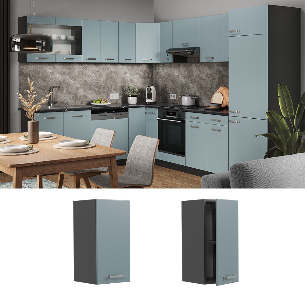 Vicco H&auml;ngeschrank K&uuml;chenschrank R-Line Solid Anthrazit Blau Grau 30 cm modern 