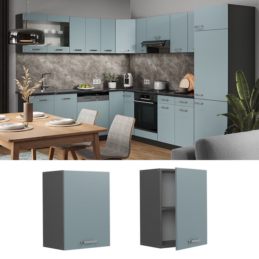 Vicco H&auml;ngeschrank K&uuml;chenschrank R-Line Solid Anthrazit Blau Grau 45 cm modern 