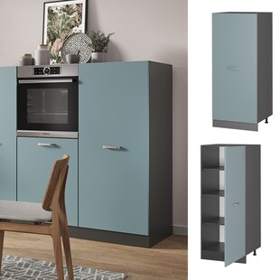 Vicco Vorratsschrank Küchenschrank R-Line Solid Anthrazit Blau Grau 60 cm modern große Tür 