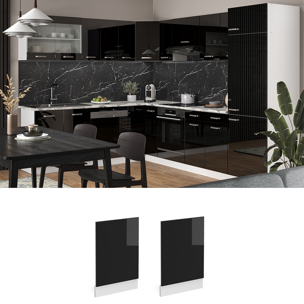 Vicco Geschirrsp&uuml;lerblende K&uuml;chenm&ouml;bel R-Line Solid Wei&szlig; Schwarz 45 cm modern Arbeitsplatte 