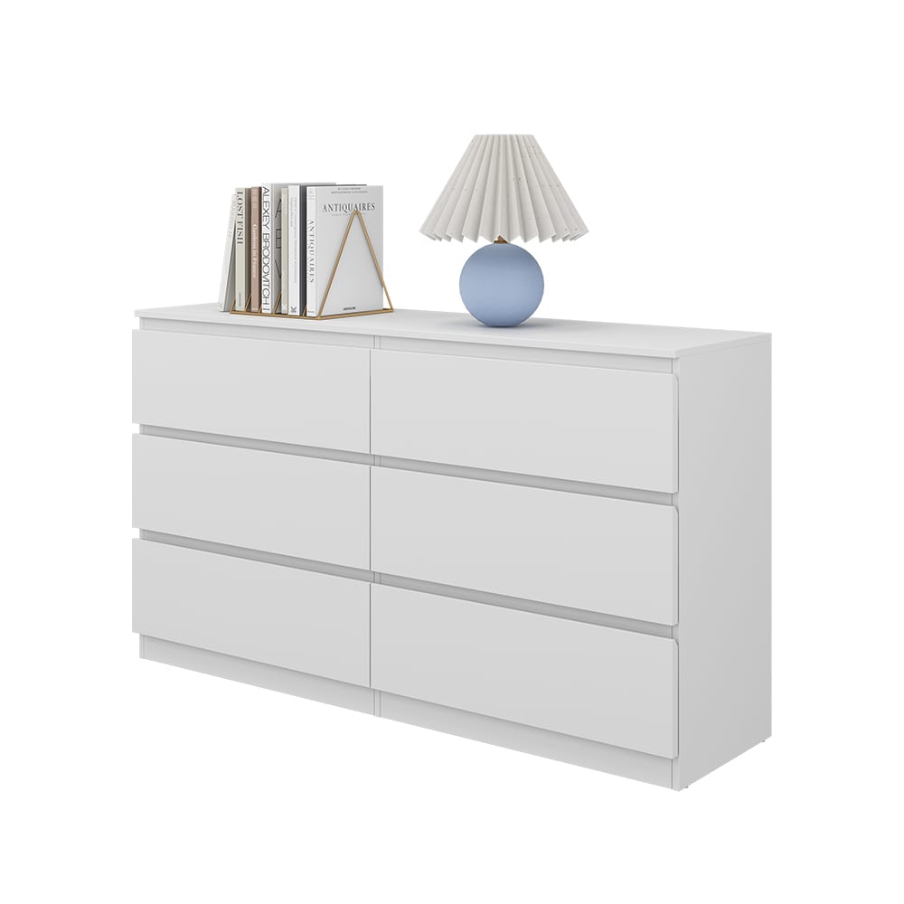 Produktbild von Stauraum Kommode Wido 60x50cm | Weiß/Sonoma Mit Klappe | 2 Fächer Stauraum Vicco Kommode