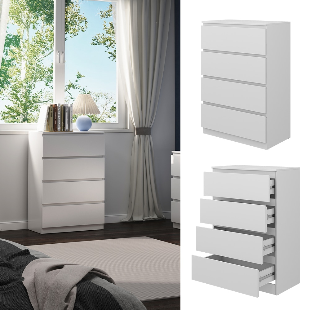 Vicco Kommode Calisto, Wei&szlig; 70 x 102 cm, mit 4 Schubf&auml;cher, Schrank, Wohnzimmer 