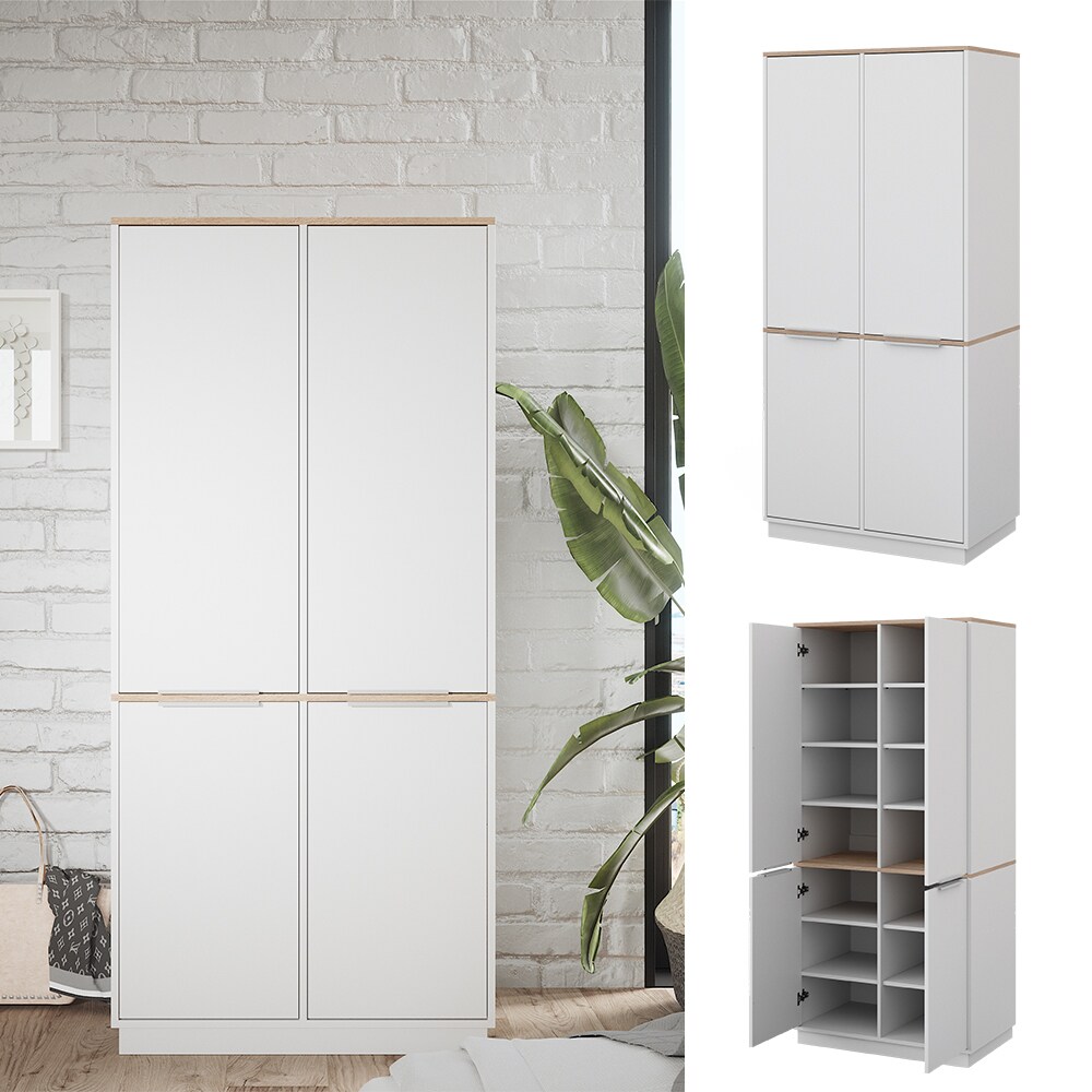 Vicco Schrank Betti 82 x 179 cm, Weiß Sonoma, 4-türig, Schlafzimmer