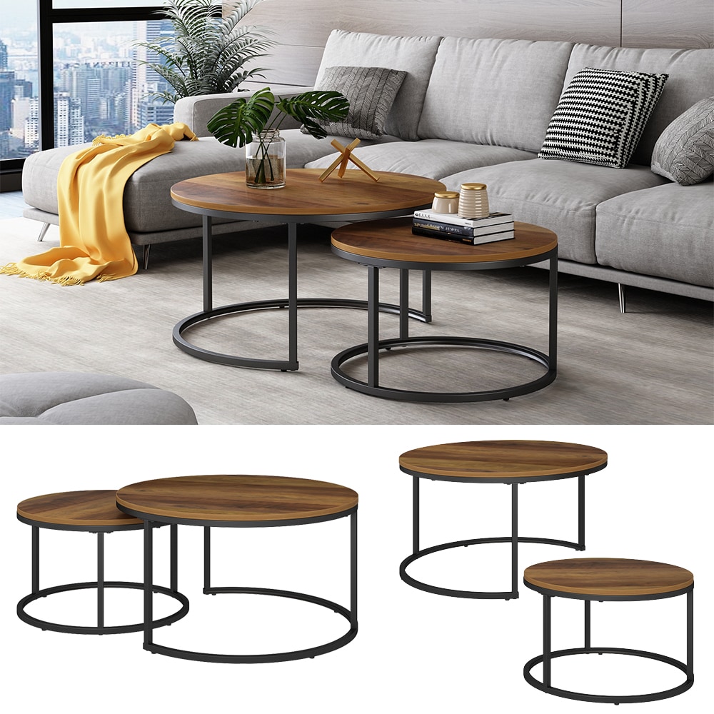 Vicco Couchtisch Montreal Holz Marmor-Optik 77 x 40 cm Wohnzimmertisch 2er-Set 