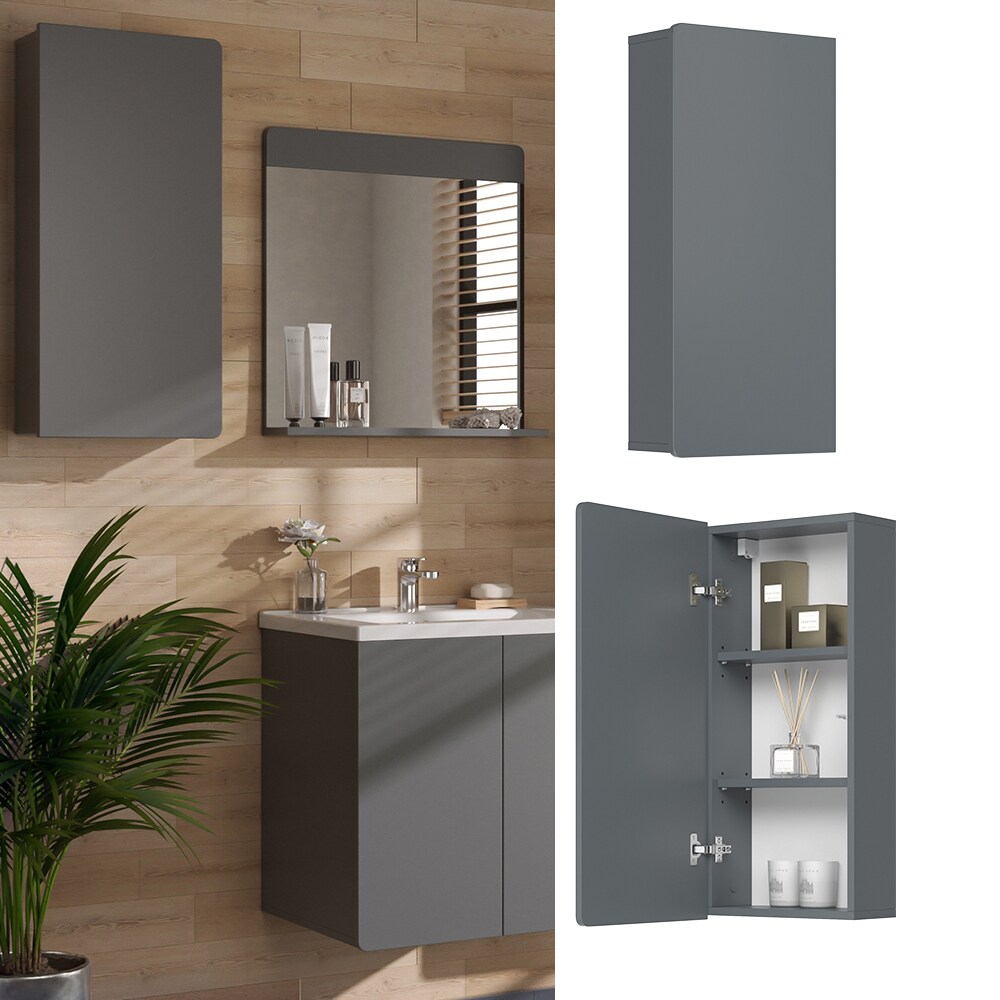 Vicco H&auml;ngeschrank Izan Grau 37 x 77 cm Badezimmer 1 T&uuml;r 