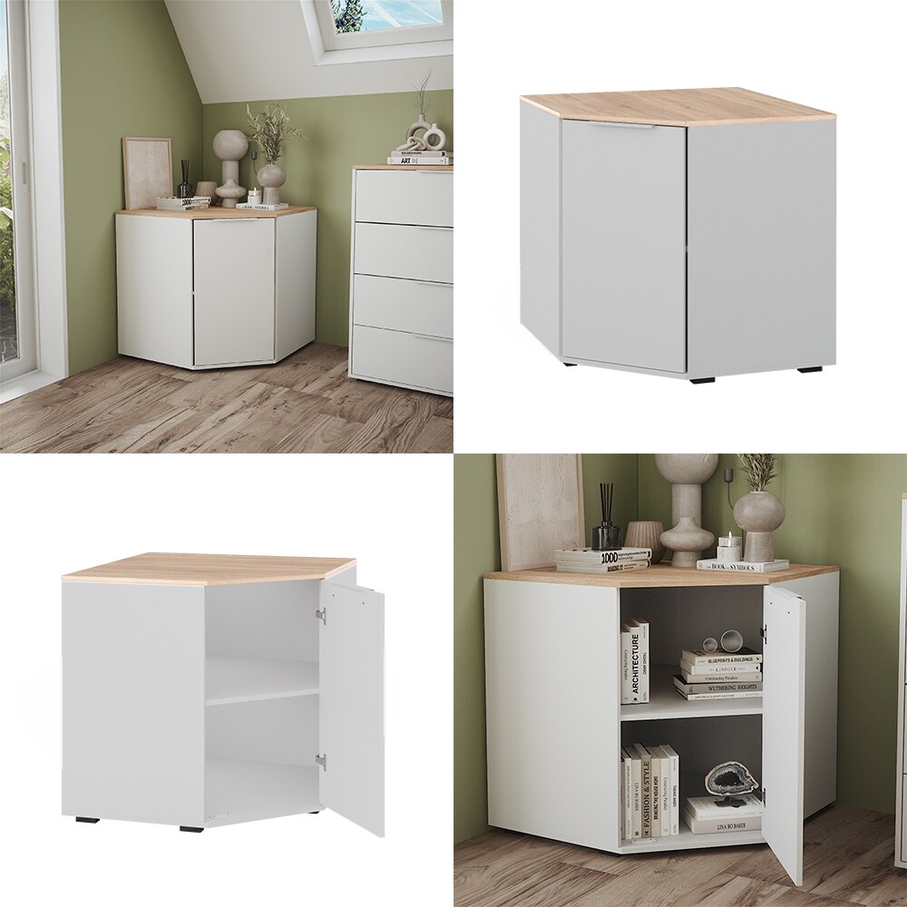 Vicco Eckkommode Betti Weiß Sonoma 78 x 78 cm Wohnzimmer 1 Tür bei Marktkauf online bestellen