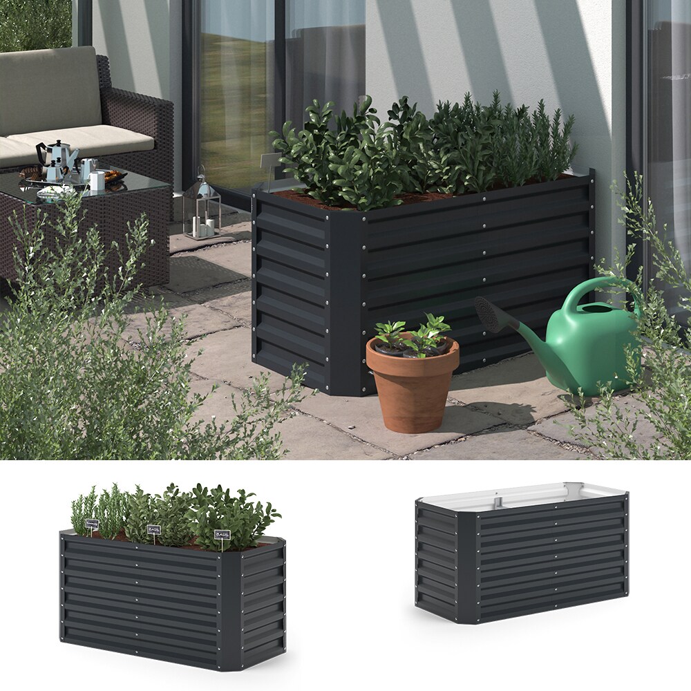 OK-Living Hochbeet Anthrazit 120 x 60 cm 