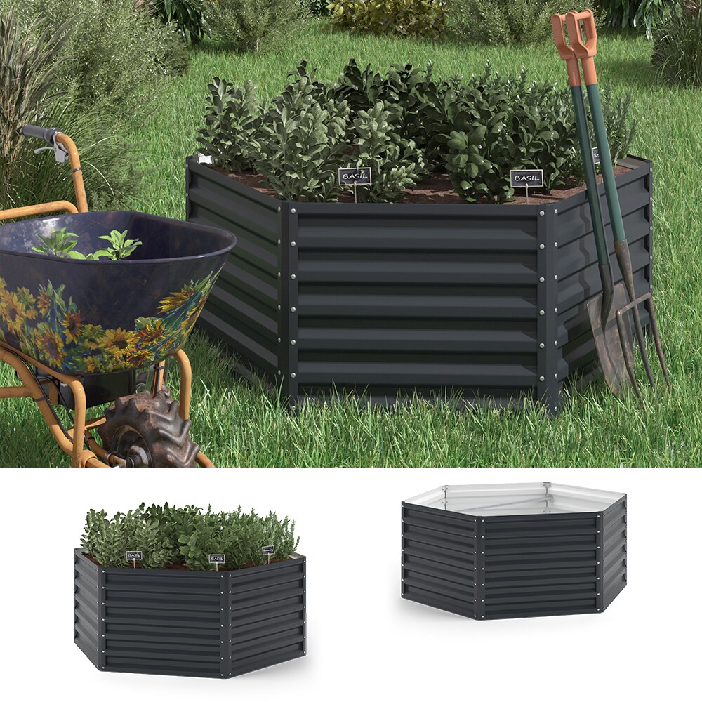 OK-Living Hochbeet Anthrazit 149 x 130 cm 