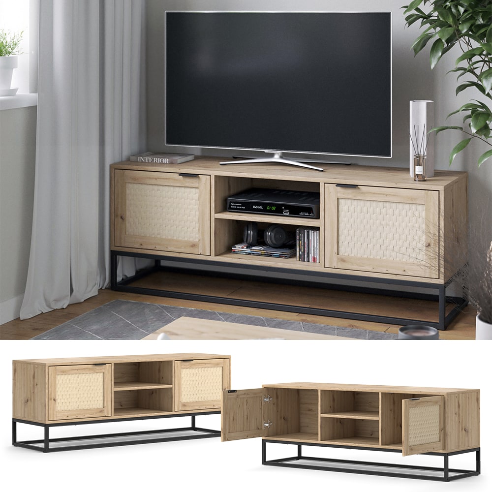 Vicco Lowboard Natal Eiche 140 x 52 cm 2 T&uuml;ren 