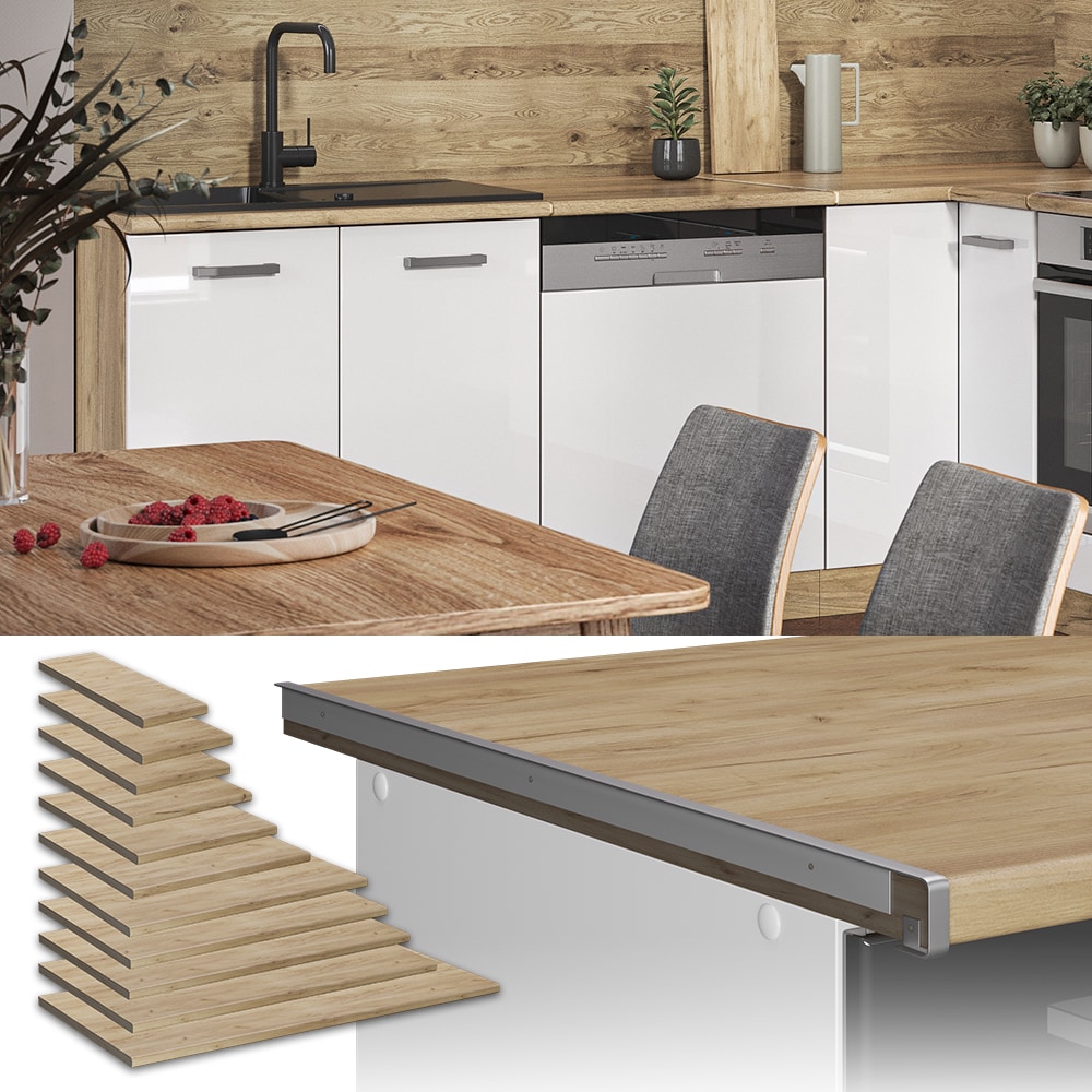 Vicco Küchenarbeitsplatte R-Line Eiche 80 cm