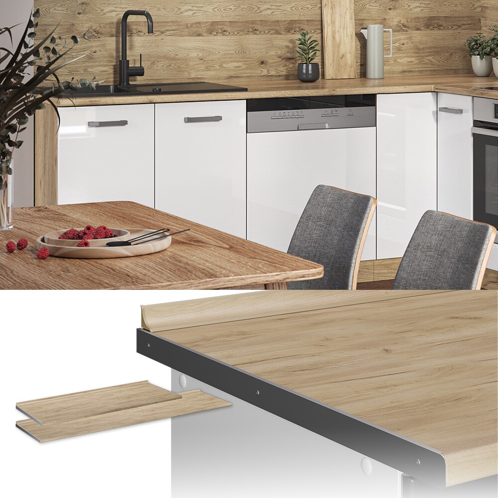 Vicco K&uuml;chenarbeitsplatte R-Line Eiche 240 cm 