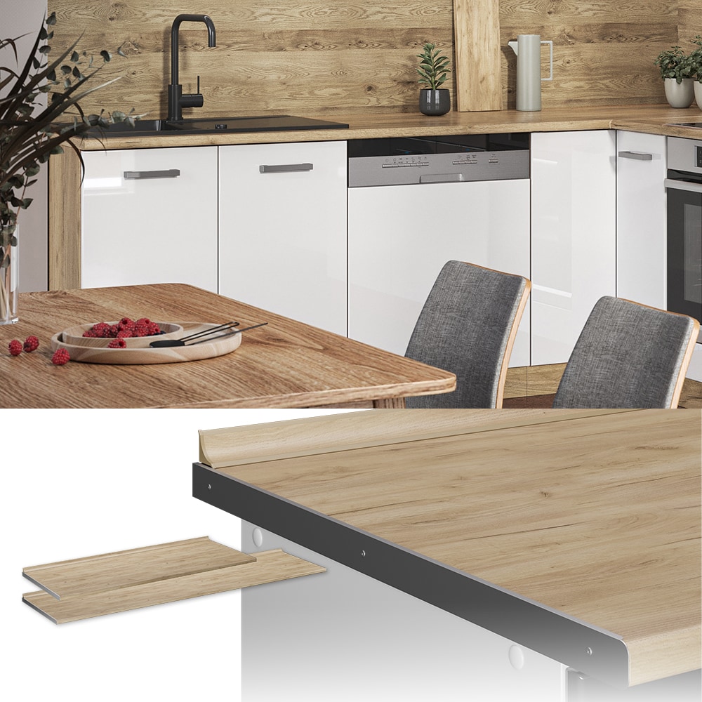 Vicco Küchenarbeitsplatte R-Line Eiche 240 cm