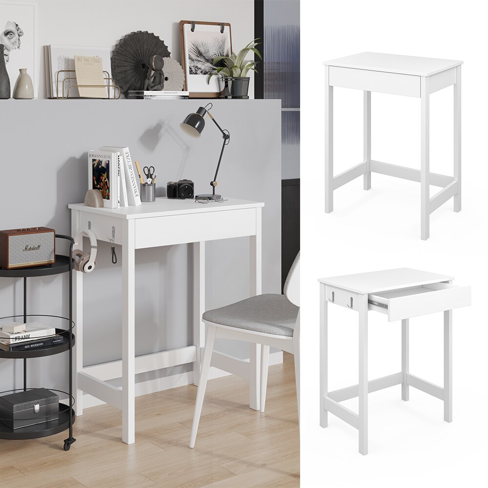 Vicco Schreibtisch Surrey Wei&szlig; 60 x 40 cm mit Schublade 