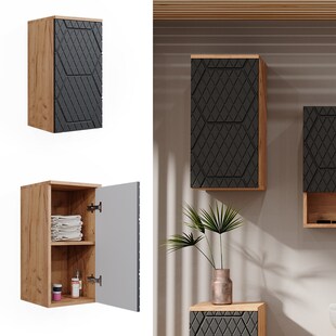 Vicco Hängeschrank Irma Eiche Anthrazit 30 x 59 cm 2 Fächer Badezimmer 