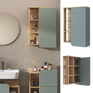 Vicco Hängeschrank Karen Sonoma Mintgrün 50 x 75 cm Tür offene Fächer 