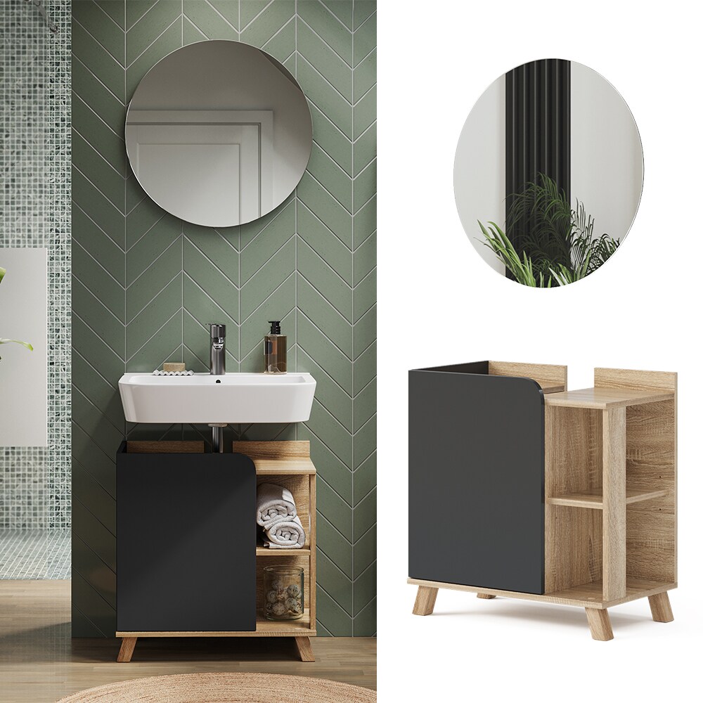 Vicco Badm&ouml;bel-Set Karen Sonoma Anthrazit 2 Teile 