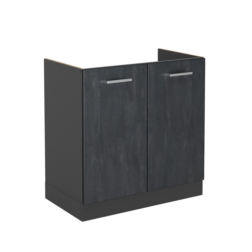 Vicco Sp&uuml;lenunterschrank R-Line Schwarz Beton Anthrazit 80 cm ohne Arbeitsplatte 