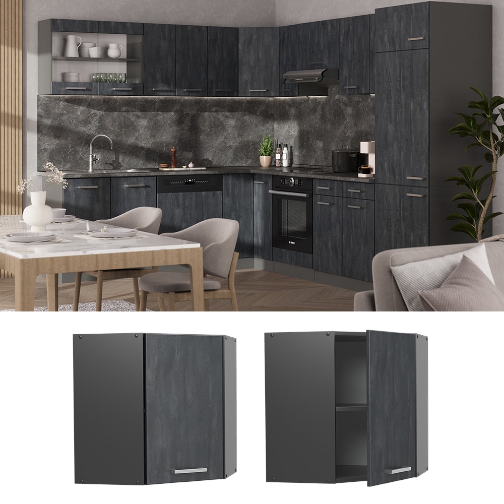 Vicco Eckh&auml;ngeschrank R-Line Schwarz Beton Anthrazit 57 cm 