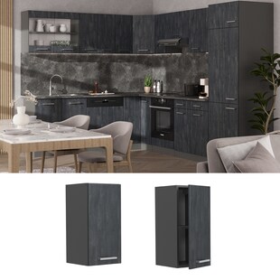 Vicco Hängeschrank R-Line Schwarz Beton Anthrazit 30 cm 