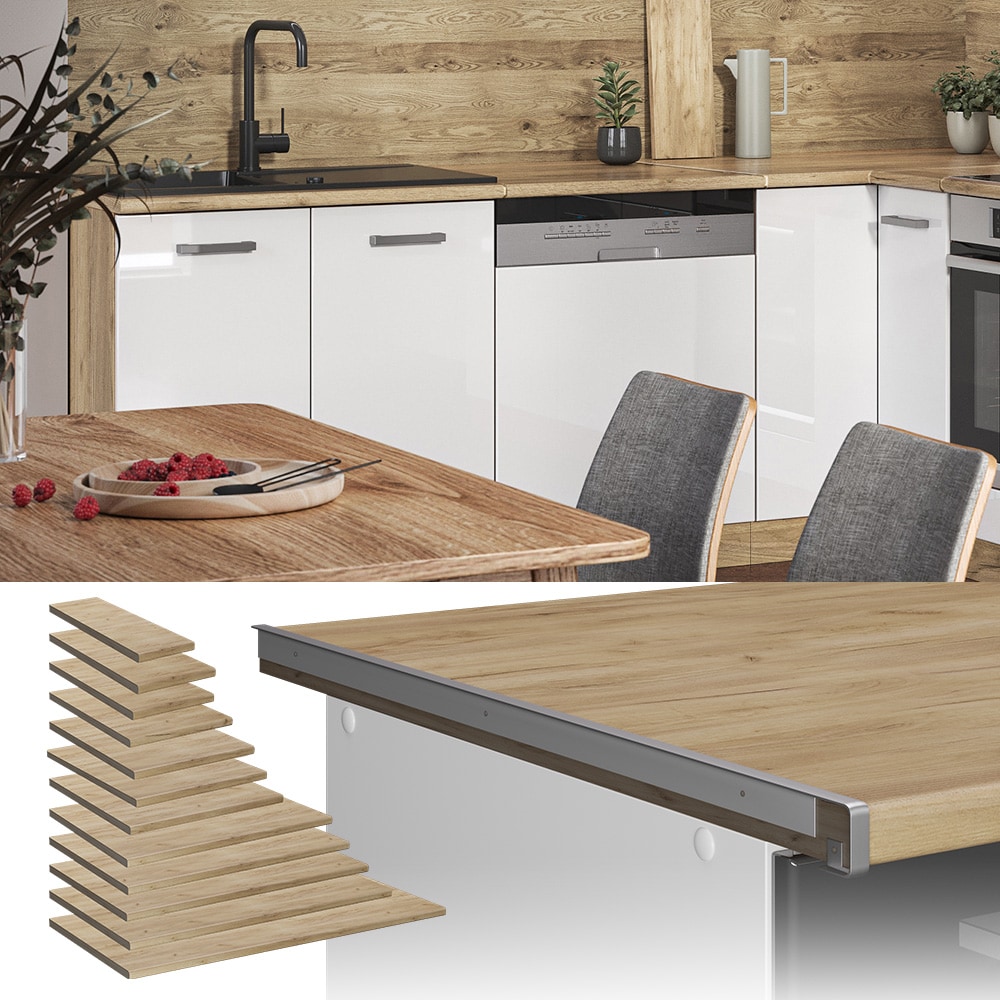 Vicco K&uuml;chenarbeitsplatte R-Line Eiche 50 cm 