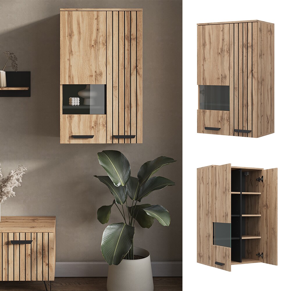 Vicco H&auml;ngeschrank Amber Eiche Wotan 60 cm mit 2 T&uuml;ren 