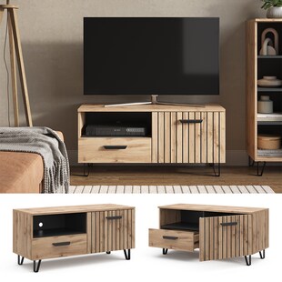 Vicco Lowboard Amber Eiche Wotan 100 x 49 cm mit Schublade und Tür 