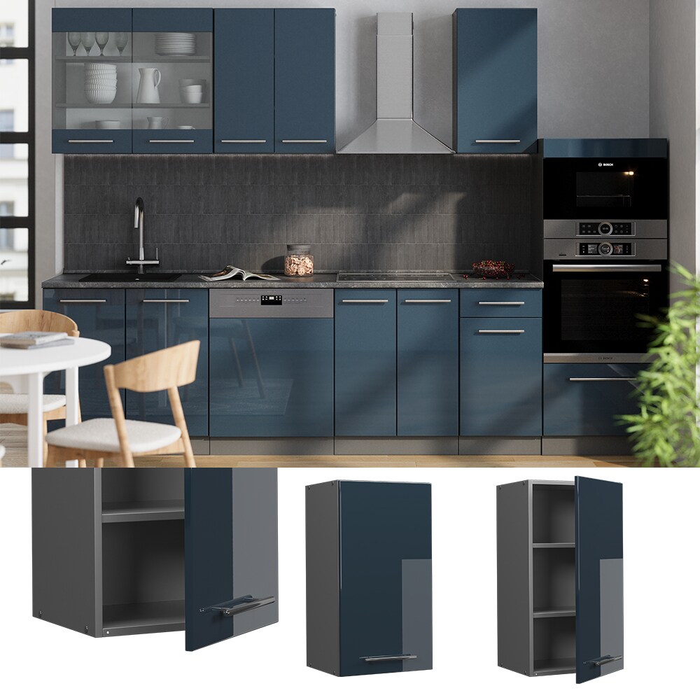 Vicco H&auml;ngeschrank Fame-Line Anthrazit Dunkelblau Hochglanz 40 cm 