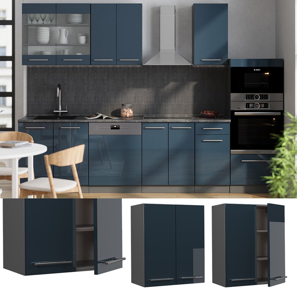 Vicco H&auml;ngeschrank Fame-Line Anthrazit Dunkelblau Hochglanz 60 cm 