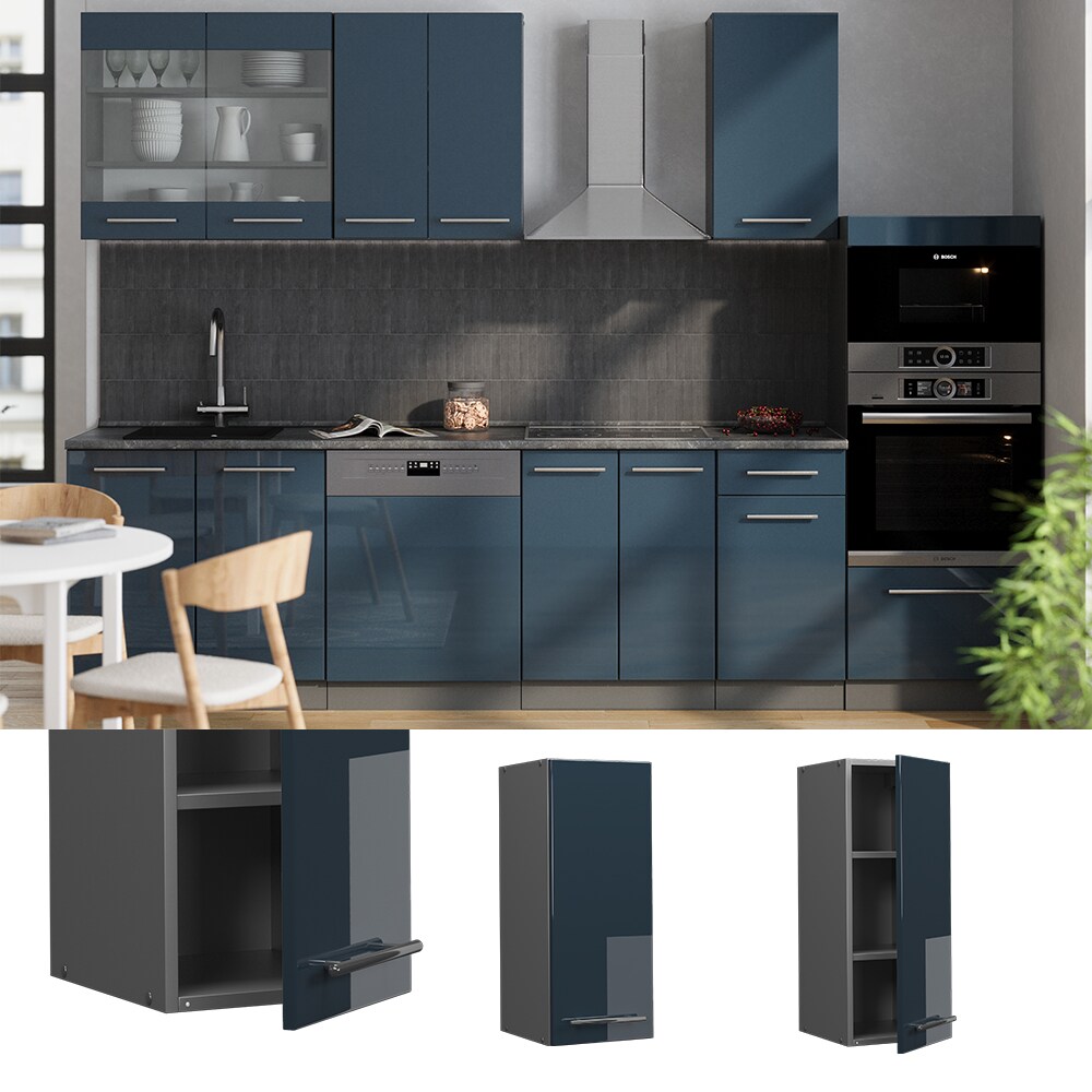 Vicco H&auml;ngeschrank Fame-Line Anthrazit Dunkelblau Hochglanz 30 cm 