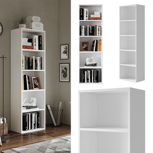 Vicco Bücherregal Bob Weiß 40 x 132 cm mit 5 Fächern 