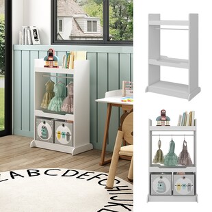 Vicco Kinderkleiderschrank Conny Weiß 67 x 110 cm mit Kleiderstange 