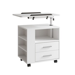 Vicco Nachttisch Bora Weiß 90 x 40 cm mit 2 Schubladen 