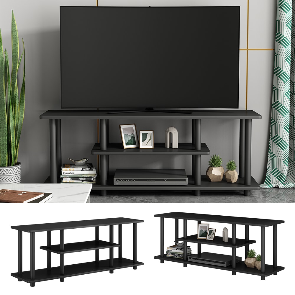 Vicco Lowboard Cesaro Schwarz 110 x 41,5 cm mit offenen Ablagefl&auml;chen 