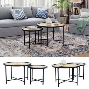 Vicco Couchtisch-Set Winnipeg Holz/Schwarz 62 x 44,5 cm 2 Teile 