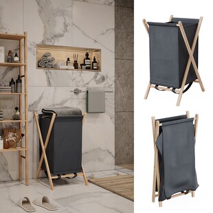 Vicco Wäschekorb Bruno Grau 40 x 64 cm 