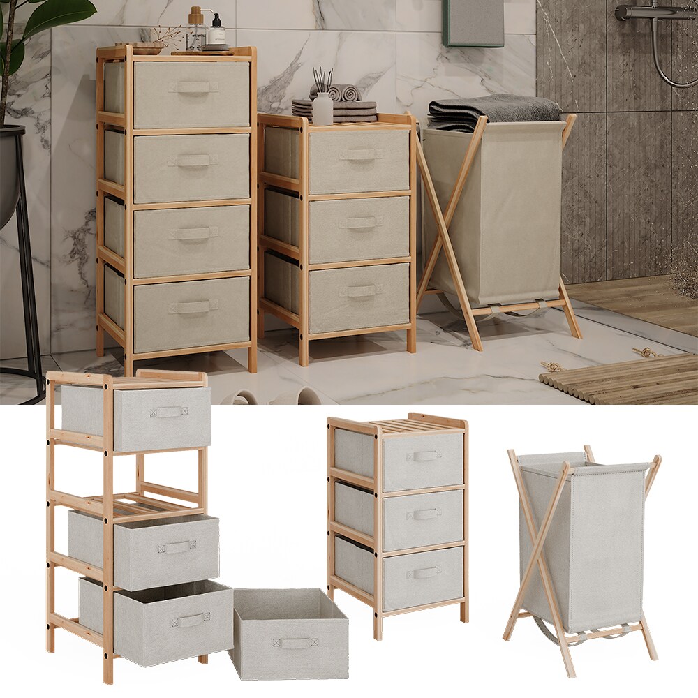 Vicco Badm&ouml;bel-Set Bruno Beige 3 Teile 