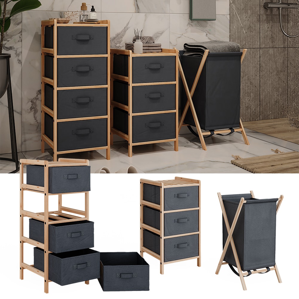 Vicco Badm&ouml;bel-Set Bruno Grau 3 Teile 