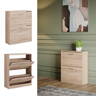 Vicco Schuhschrank Gizmo Eiche 59 x 73 cm 2 Fächer 
