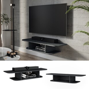 Vicco CD-Regal Lorio Schwarz Beton 105 x 18,2 cm offene Fächer 