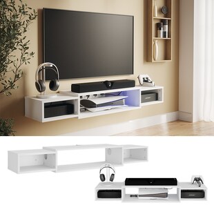 Vicco CD-Regal Nordic Weiß 140 x 20 cm offenes Regal 