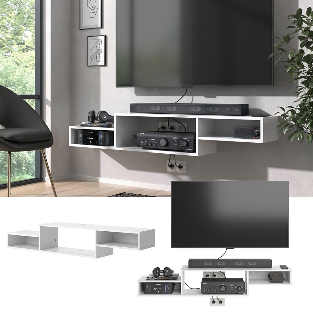 Vicco CD-Regal Drive Wei&szlig; 150 x 26 cm offenes Regal 