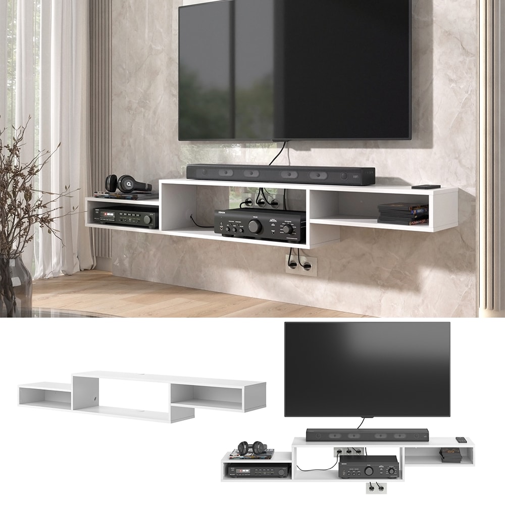 Vicco CD-Regal Drive Wei&szlig; 180 x 26 cm offenes Regal 