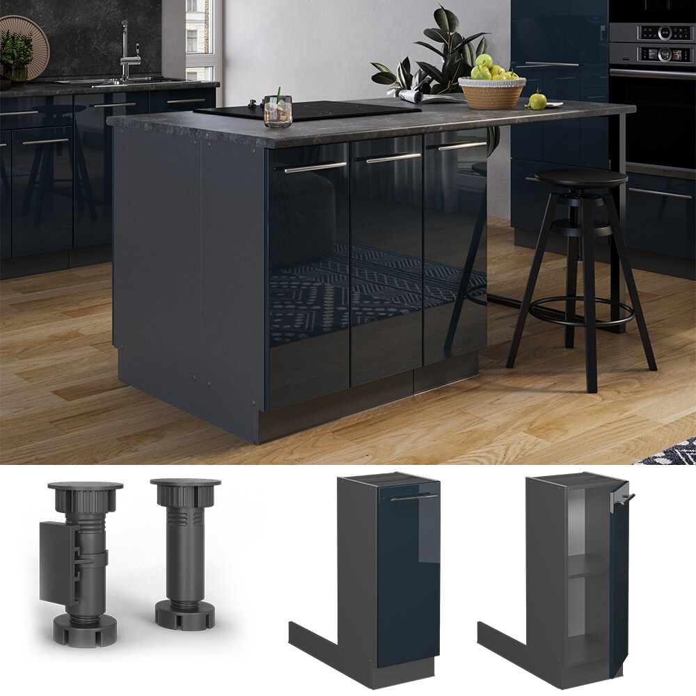 Vicco Regalinselunterschrank Fame-Line Anthrazit Dunkelblau Hochglanz 30 cm 