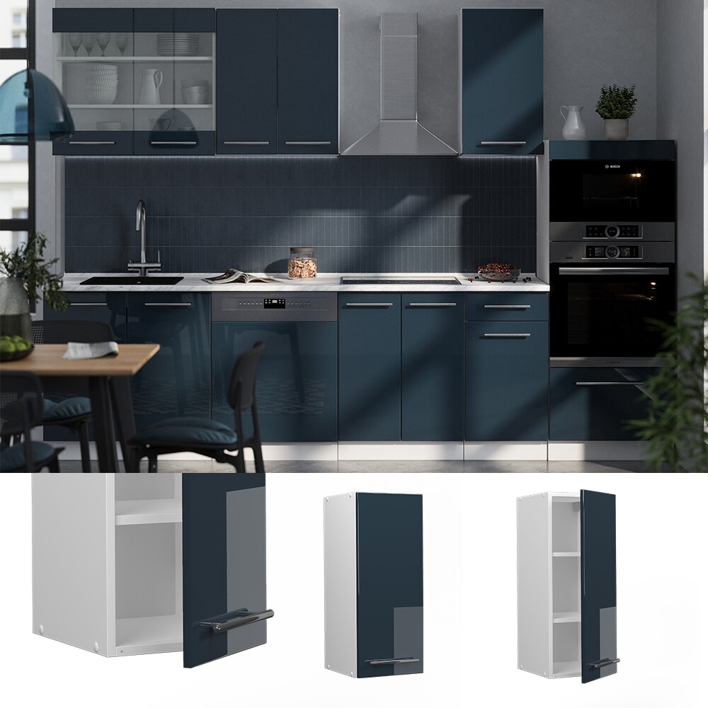 Vicco H&auml;ngeschrank Fame-Line Wei&szlig; Dunkelblau Hochglanz 30 cm 