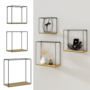 Vicco Wandregal Hilde Goldkraft Eiche 3er Set 