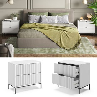 Vicco Nachttisch Eliza Weiß 2er Set 