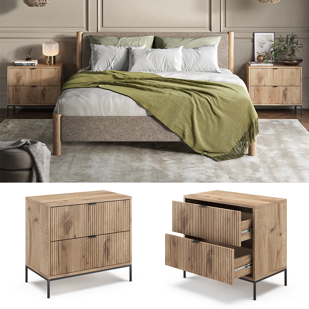 Vicco Nachttisch Eliza Viking Oak 2er Set 