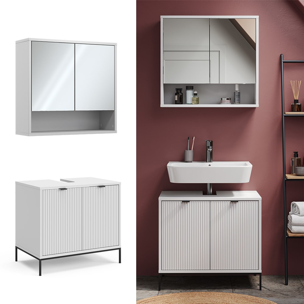 Vicco Badm&ouml;bel-Set Eliza Wei&szlig; 2 Teile 